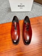 Berluti Red calfskin Leather Shoes-Berluti Man Business Leather Shoes